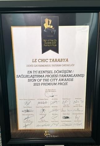 Sign of the City Awards 2023 ödül belgesi, Le Chic Tarabya